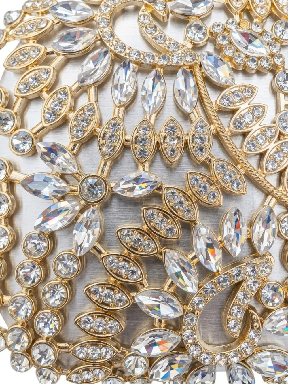 Elegant Gold and Silver Jeweled Evening Clutch